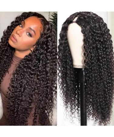 Megalook V Part Wigs Human Hair Curly Human Hair Wigs for Black Women Curly Hair Wigs Upgrade U Part Human Hair Wig 4x1inch Curly V Part Wigs No Sew In No Glue No Leave Out Thin Lace Front Wigs 150% Density 20 Inch Curly V…