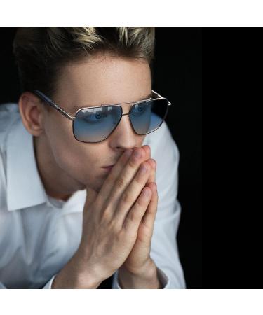 Joopin Polarised UV Protection Al-Mg Metal Sunglasses for Men Women - Gradient Blue - Buy Online on GoSupps.com