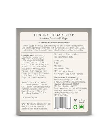 Buy Forest Essentials Luxury Sugar Soap - Madurai Jasmine & Mogra 125g | International Shipping Available - Buy Online on GoSupps.com