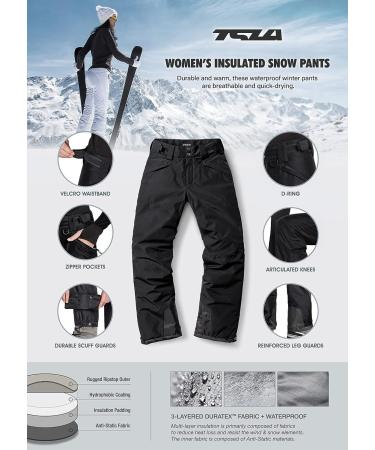 TSLA Women's Waterproof Insulated Ski Pants - Black Small Short - Buy Online on GoSupps.com