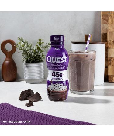 Quest Nutrition Chocolate Protein Shake 45g Protein 2g Sugar 4g Net Carbs Ready to Drink Gluten Free 12 Count Chocolate 14 Fl Oz (Pack of 12) - Buy Online on GoSupps.com