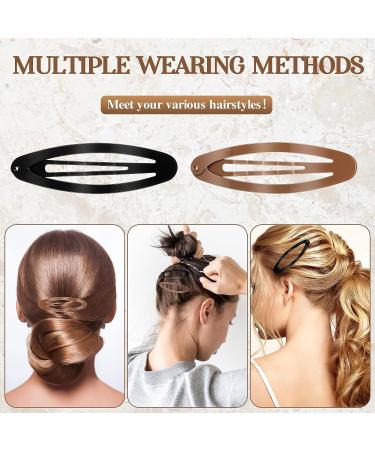40-Piece Non Slip Oval Hair Clips Set for Women and Girls - Black and Brown Metal Hair Barrettes - 2.8 Inch Hair Accessories for Styling - Buy Online on GoSupps.com