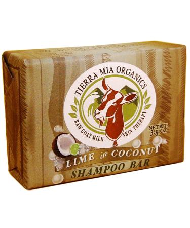 Tierra Mia Organics Raw Goat Milk Skin Therapy Shampoo Bar  Lime and Coconut  3.8 Ounce (636371)