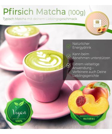 Buy Tea Uniqo Peach Matcha Powder - Perfect for Ice Cream Lattes Shakes & More | 100% Natural Green Tea Flavor in Re-Lockable Can - Buy Online on GoSupps.com