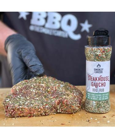 Steakhouse Gaucho BBQ Rub Shaker | The Smokey Carter | Robust steak seasoning | Great on burgers brisket ribs roast potatoes or as an all purpose sesoning - Buy Online on GoSupps.com
