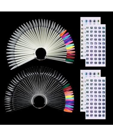 Nail Art Tips Ring stick nail polish display ring sticks 100 pieces with 2 number stickers for display and practice DIY nail art nail studios
