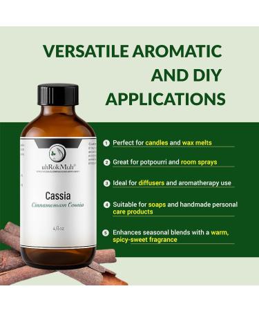 Cassia Essential Oil 100% Natural Steam-Distilled Cinnamomum Cassia from China Warm Spicy and Woody Aroma for Diffusers Candles Soap Making Potpourri and DIY Home Fragrance - 4 Oz 2.01 Fl Oz (Pack of 2) - Buy Online on GoSupps.com