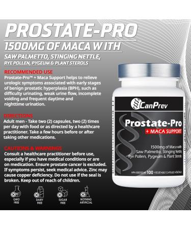 CanPrev Prostate-Pro + Maca Support | 100 v-caps l Supports Optimal Prostate Health l With Vitamin D3 & Zinc Citrate - Buy Online on GoSupps.com