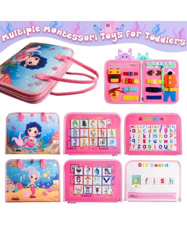 Achiyway Busy Board 4-Layers | Mermaid Montessori Toy for Ages 1-5 | Motor Skills & Self-Dressing Learning | Engaging Activity Board for Children - Buy Online on GoSupps.com