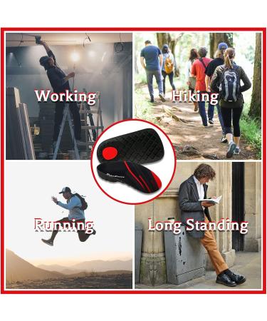 3/4 High Arch Support Orthotic Insoles for Flat Feet & Heel Spur Pain Relief - Ideal for Walking & Running (Men's 5-6 Women's 6-7 - Buy Online on GoSupps.com