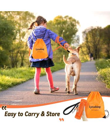 Lynxking Reflective Dog Leash - 15m Training Line with Carabiner Hook for Small Medium & Large Dogs - Durable Nylon Rope in Orange - Buy Online on GoSupps.com