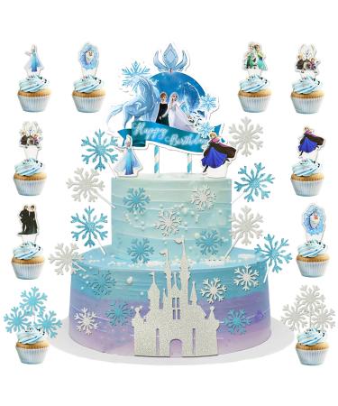 46 pieces of ice queen Tortendeko Princess Cake Topper Elsa Kuchen Deko ice queen Muffin decoration princess birthday cake decoration for girls
