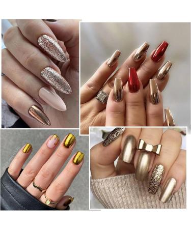 Metallic Mirror Nail Powder Set - 6 Color Chrome Pigment for Holographic Red Nails - Silver & Rose Gold Gift for Women - Buy Online on GoSupps.com