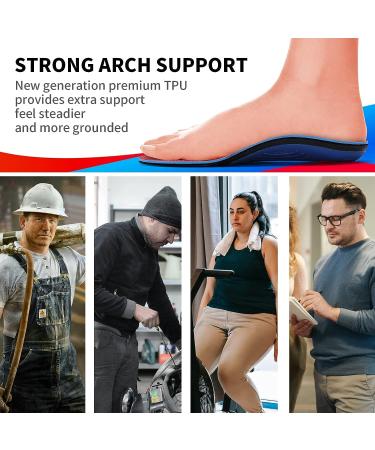 Walkomfy Heavy Duty Orthotics - Plantar Fasciitis High Arch Support Insoles for 210+ lbs Men & Women with Flat Feet - Absorb Shock - Size Men's 10-10.5 / Women's - Buy Online on GoSupps.com