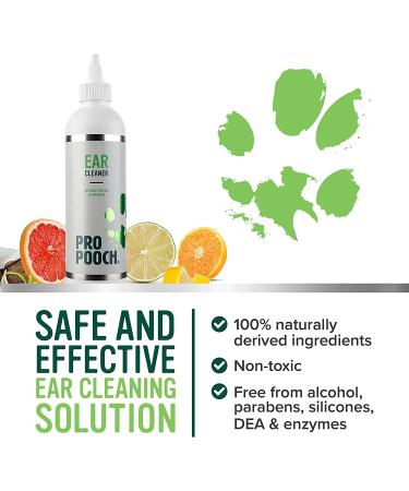 Pro Pooch All-Natural Dog Ear Cleaner Solution 8oz - Ear Wash Drops for Cleaning, Grooming & Treatment of Waxy Ears, Infection, Odor - Pet Supplies - Buy Online on GoSupps.com