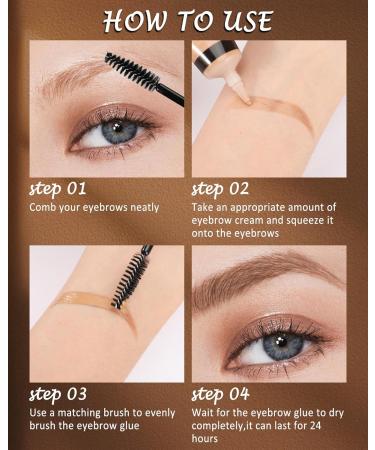 Waterproof Tinted Eyebrow Gel Kit-2PCS Auburn Thickening Brow gel para cejas Brow Fillers Fast Definitio Brow Glue Natural Long Lasting Waterproof brow Makeup for Women with 2 Eyebrow Brushes-Set 02 #02 Auburn - Buy Online on GoSupps.com