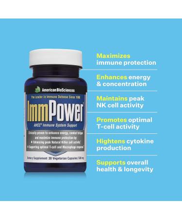 American BioSciences ImmPower AHCC Mushroom Supplement 30 Capsules 500mg - Immune Support (6 Pack) - Buy Online on GoSupps.com