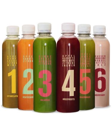 Kale and me 7 days classical juice cure with 42 bottles of 320 ml without additives juice cure 7 days 6 flavors from regional production juice cure as a fasting cure