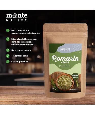 Romarin s ch Monte Nativo (500g) - Rosemary - Romarin seche - pices aromatiques s ch es avec soin id ales pour Cuisiner et Assaisonner - Ar me et Go t intenses Romarin s ch 500 g (Lot de 1) - Buy Online on GoSupps.com