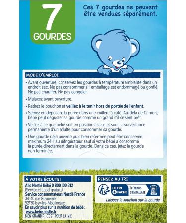 NESTL B B - GOURDES POMMES MANGUES/POMMES FRUITS ROUGES DES 6 MOIS 7x90g Pomme mangue/pomme fruits rouges 7x90g - Buy Online on GoSupps.com