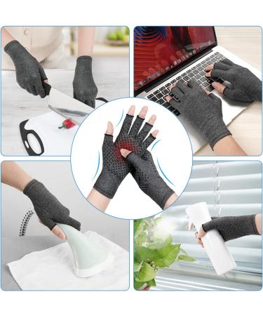 ACWOO Arthritis Compression Gloves - Pain Relief & Support for Hands and Finger Joints - Anti-Slip Fingerless Design - Men and Women (Grey-M) - Buy Online on GoSupps.com
