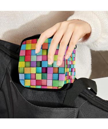 GIAPB Period Bag - Colorful Plaid Sanitary Napkin Storage & Makeup Pouch (Color2706) - Buy Online on GoSupps.com