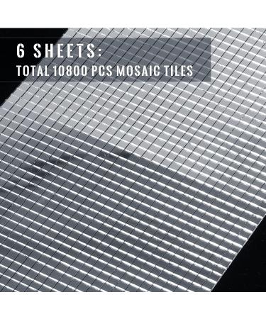 10800Pcs Silver Self Adhesive Mirror Mosaic Tiles - Square Glass Pieces for Disco Ball Craft and Home Decoration - 5x5mm - Buy Online on GoSupps.com