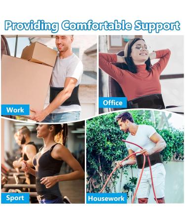 Buy Self-Warming Lordosis Back Bandage & Waist Trainer | Pain Relief for Herniated Disc Sciatica & Scoliosis - Adjustable Belly Control Belt in Schwa Black - Buy Online on GoSupps.com