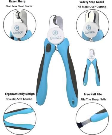 Gonicc Dog & Cat Nail Clippers with Safety Guard & Nail File | Professional Pet Grooming Tool - Buy Online on GoSupps.com
