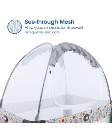 Minnebaby Pack N Play Tent - Safety Mesh Canopy for Mini Crib - Keep Baby Secure, Breathable Cover Against Climbing Out, Cats, and Mosquitoes - Buy Online on GoSupps.com