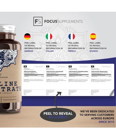 High Strength 700mg Choline Bitartrate Capsules | Nootropic Choline Supplement - 120 Count | Non-GMO, Gluten & Allergen Free | Made in UK - Buy Online on GoSupps.com