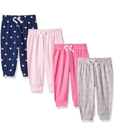 Amazon Essentials Toddlers and Baby Girls' Cotton Pull-On Trousers 4 Grey Hearts/Light Pink/Navy/Pink 18 Months - Buy Online on GoSupps.com