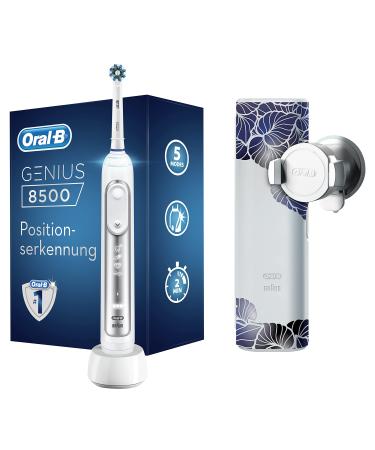 Oral-B Genius 8500 Electric toothbrush/Electric Toothbrush 5 cleaning modes for dental care & Bluetooth app Design Edition with travel case gift for them silver