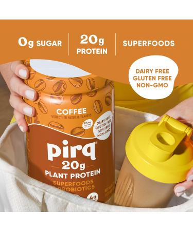 Pirq Dairy Free Protein Powder with 20g Protein Plant Based 2B CFU Probiotics 25 Superfoods Greens and Fruits Vegan 0g Sugar (14 Servings)(Coffee) - Buy Online on GoSupps.com