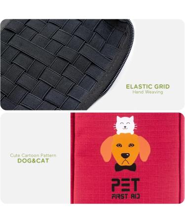 BearHoHo 160pcs Pet First Aid Kit - Portable Molle Storage Bag for Dogs - Emergency Rescue Medical Supplies - Red - Buy Online on GoSupps.com