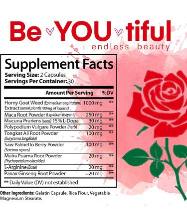 Female Enhancement Pills 10X RX Vitality Blend with Hormone Balance - Drive Booster, Desire Effects & Energy for Women - Natural Panax Ginseng, Muira Puama, Mucuna Pruriens - 60 Caps - Buy Online on GoSupps.com