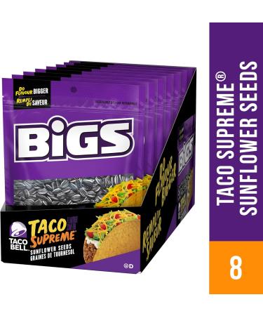 Bigs Sunflower Seeds Taco Bell Flavour - 8x140g Bags Total Taco Bell Taco Supreme 8 Count - Buy Online on GoSupps.com