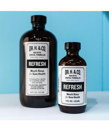 Dr. H. & Co. Refresh Mouthwash - Natural Herbal Holistic Rinse for Healthy Gums & Teeth - 4 oz Glass Bottle - Buy Online on GoSupps.com