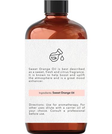 Brooklyn Botany Sweet Orange Essential Oil - 100% Pure & Natural Therapeutic Grade - 4 Fl. Oz with Dropper - Aromatherapy & Diffuser Oil - Buy Online on GoSupps.com