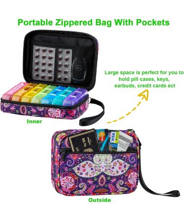 Shop Tnvee Weekly Pill Organizer - 3 Times a Day Travel Case for Vitamins & Supplements (Purple Perlis) - International Shipping Available - Buy Online on GoSupps.com