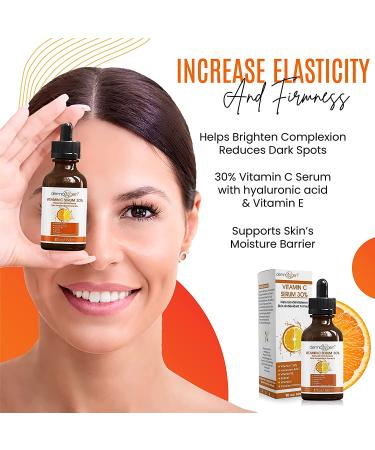 Dermaxgen 30% Vitamin C Serum with Hyaluronic Acid & Vitamin E - Anti Wrinkle & Skin Rejuvenator Serum - Buy Online on GoSupps.com