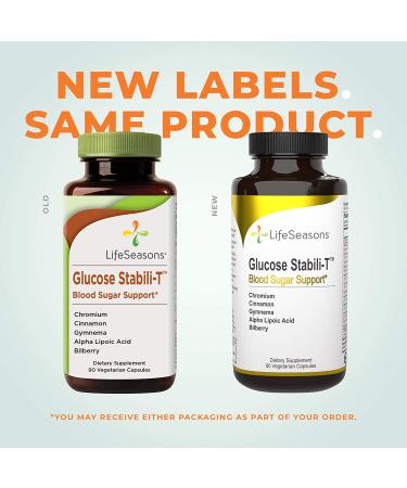 LifeSeasons Glucose Stabili-T: Blood Sugar Support - 90 Vegetarian Capsules - Buy Online on GoSupps.com