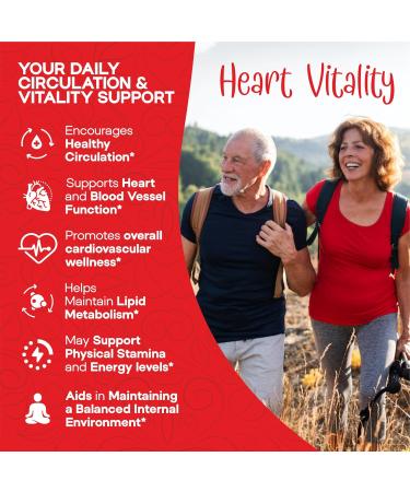 HerbaMe Heart Support and Blood Flow Supplement, 120 Capsules, Supports Cardiovascular Health, Healthy Cholesterol, Triglyceride, Homocysteine, CRP Levels | Boost Naturally Circulatory Function - Buy Online on GoSupps.com