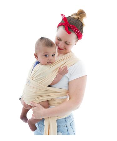 Baby Sling Wrap Premium Carrier Newborn to Toddler | Safety Tested | Nursing Cover | Soft Stretchy Carrier | One Size Fits All | Neutral Colours Neutral Yellow