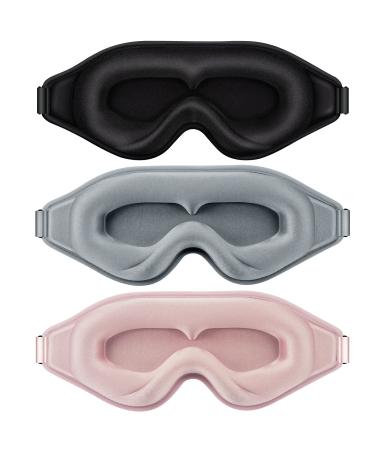 Sleep Mask for Women Men Lash Extension Eye Cover 3D Weighted Eye Mask Satin Eye Mask for Sleeping Contoured Sleep Mask for Travel Meditation Nap