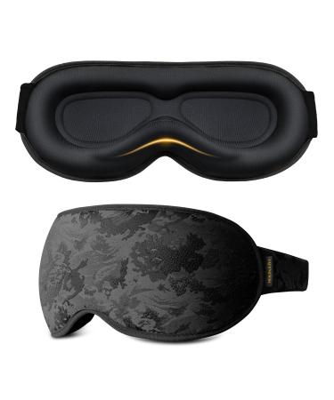 3D Contoured Sleeping mask - Blackout Eye Cover for lash Extension Adjustable blindfolds for Sleep deep Sleep Comfortable Eye mask for Travel Airplane Night
