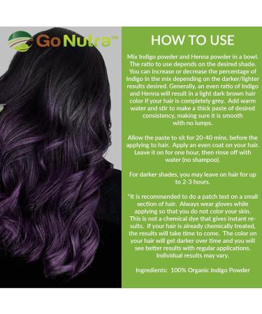 Organic Indigo Powder 4 oz - Natural Hair Color Dye & Conditioner | Indigofera Tinctoria for Healthy Hair - Buy Online on GoSupps.com
