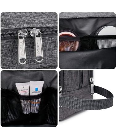 WANDF Toiletry Bag Water-Resistant Nylon Travel Wash Bag Lightweight Dopp Kit for Men and Women (A-Denim Grey) - Buy Online on GoSupps.com
