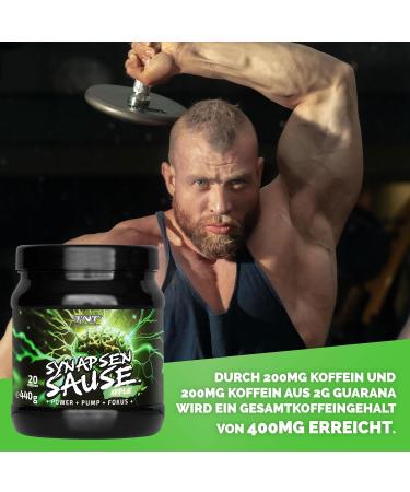 TNT SYNAPSENSAUS Apple Pre-Workout Booster - 440g Fitness & Bodybuilding Supplement with L-Citrulline Caffeine & Guarana | High Quality Made in Germany 20 Portions - Buy Online on GoSupps.com