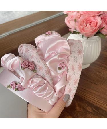 amangul Headband For Women Knotted Knot Headband Padded Headband Wide Headband Pleat Headband Rose Headband(Flower Glossy) - Buy Online on GoSupps.com